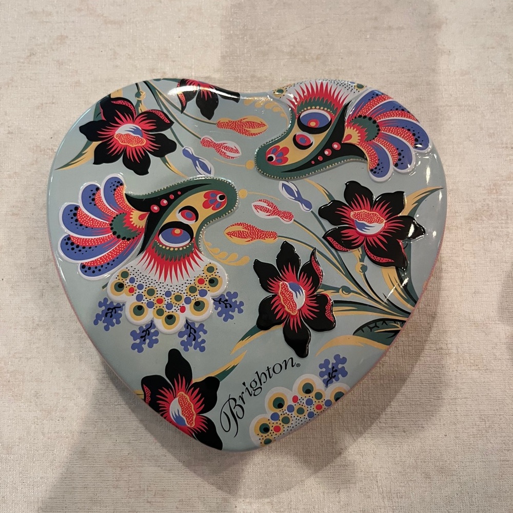 Brighton Heart-Shaped Floral Tin